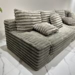 Sofá de combinação de tecido de compressão Sofá de módulo de venda quente Amazon bloco de tofu combinação de sofá em forma de L convidados da sala de estar - 图片 7