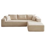 Sofá de combinação de tecido de compressão Sofá de módulo de venda quente Amazon bloco de tofu combinação de sofá em forma de L convidados da sala de estar - 图片 6