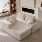 Sofá de combinação de tecido de compressão Sofá de módulo de venda quente Amazon bloco de tofu combinação de sofá em forma de L convidados da sala de estar - 图片 9