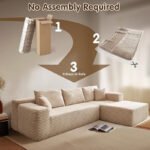 Sofá de combinação de tecido de compressão Sofá de módulo de venda quente Amazon bloco de tofu combinação de sofá em forma de L convidados da sala de estar - 图片 3